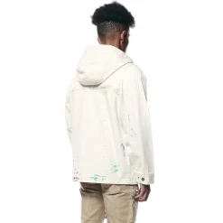 Hand Painted Utility Twill Anorak Jacket