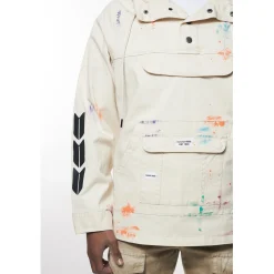 Hand Painted Utility Twill Anorak Jacket