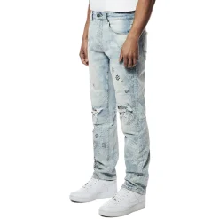 Laser Print Paisley Jeans