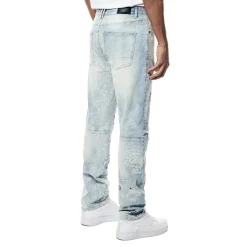 Laser Print Paisley Jeans