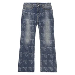 Laser Printed Denim Pants