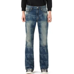 Laser Printed Denim Pants