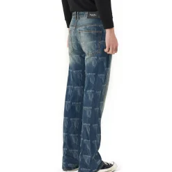 Laser Printed Denim Pants