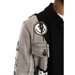Mixed Media Fashion Denim Jacket