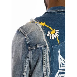 Mixed Media Fashion Denim Jacket