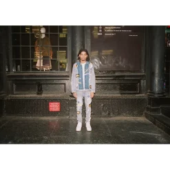 Mixed Media Fashion Denim Jacket