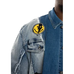 Mixed Media Fashion Denim Jacket