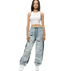 Mixed Media Fashion Denim Joggers