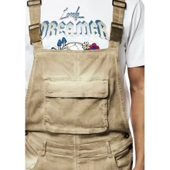 Pigment Dyed Utility Twill Overall Shorts