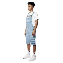 Pigment Dyed Utility Twill Overall Shorts