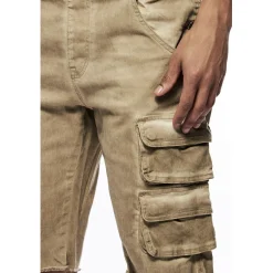 Pigment Dyed Utility Twill Overall Shorts