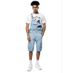 Pigment Dyed Utility Twill Overall Shorts