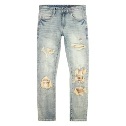 Plaid Backed Jean