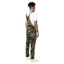 Printed Utility Twill Cargo Overalls