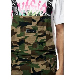 Printed Utility Twill Cargo Overalls