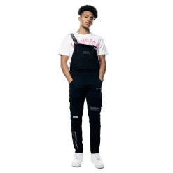 Printed Utility Twill Cargo Overalls
