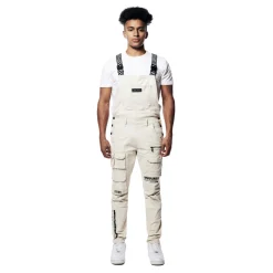 Printed Utility Twill Cargo Overalls