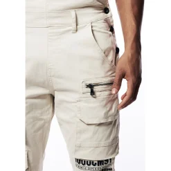 Printed Utility Twill Cargo Overalls
