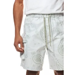 Printed Utility Windbreaker Shorts