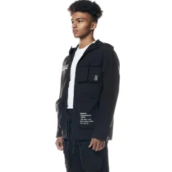 Printed Utility Windbreaker Jacket