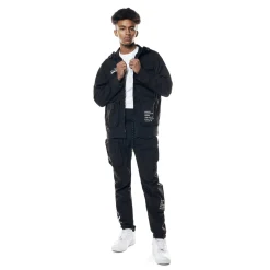 Printed Utility Windbreaker Jacket