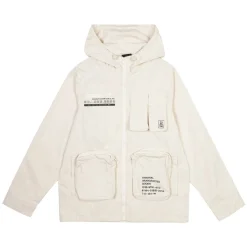 Printed Utility Windbreaker Jacket