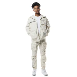 Printed Utility Windbreaker Jacket