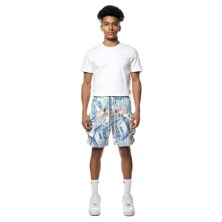 Printed Utility Windbreaker Shorts
