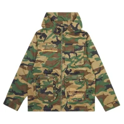 Printed Utility Windbreaker Jacket