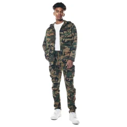 Printed Utility Windbreaker Jacket