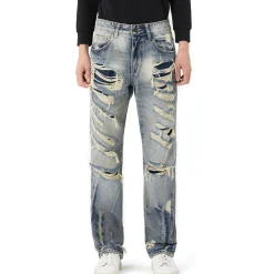 Rip & Repair Curved Denim Pants
