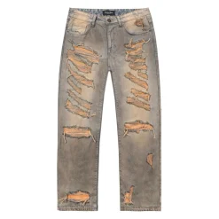 Rip & Repair Curved Denim Pants