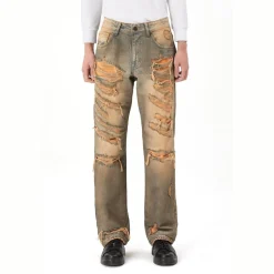 Rip & Repair Curved Denim Pants