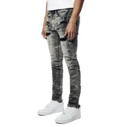 Rip & Repaired Lightning Washed Denim Jeans