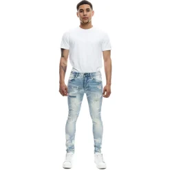 Rip & Repaired Lightning Washed Denim Jeans