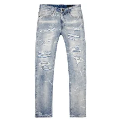 Rip & Repaired Lightning Washed Denim Jeans