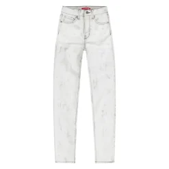 Slit Knee Basic Denim Pants