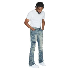 Stacked Utility Denim Jeans