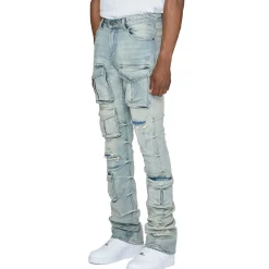 Stacked Utility Denim Jeans