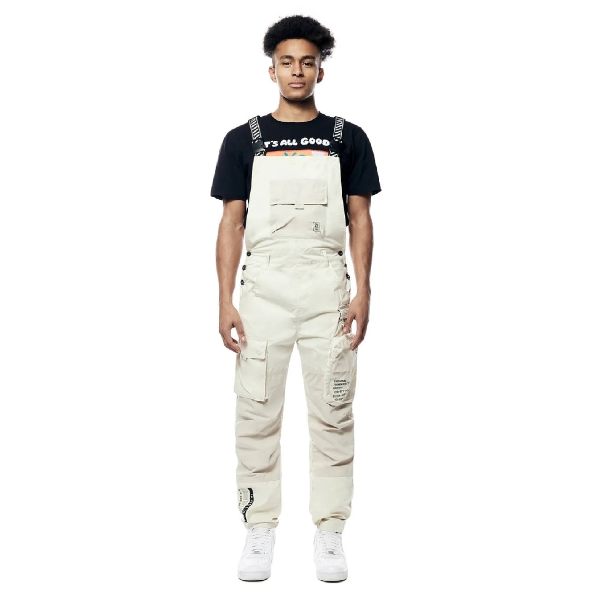 Tonal Color Block Windbreaker Utility Overalls