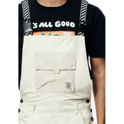 Tonal Color Block Windbreaker Utility Overalls