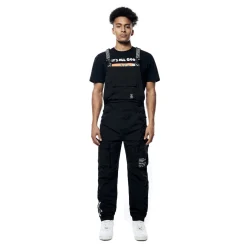 Tonal Color Block Windbreaker Utility Overalls