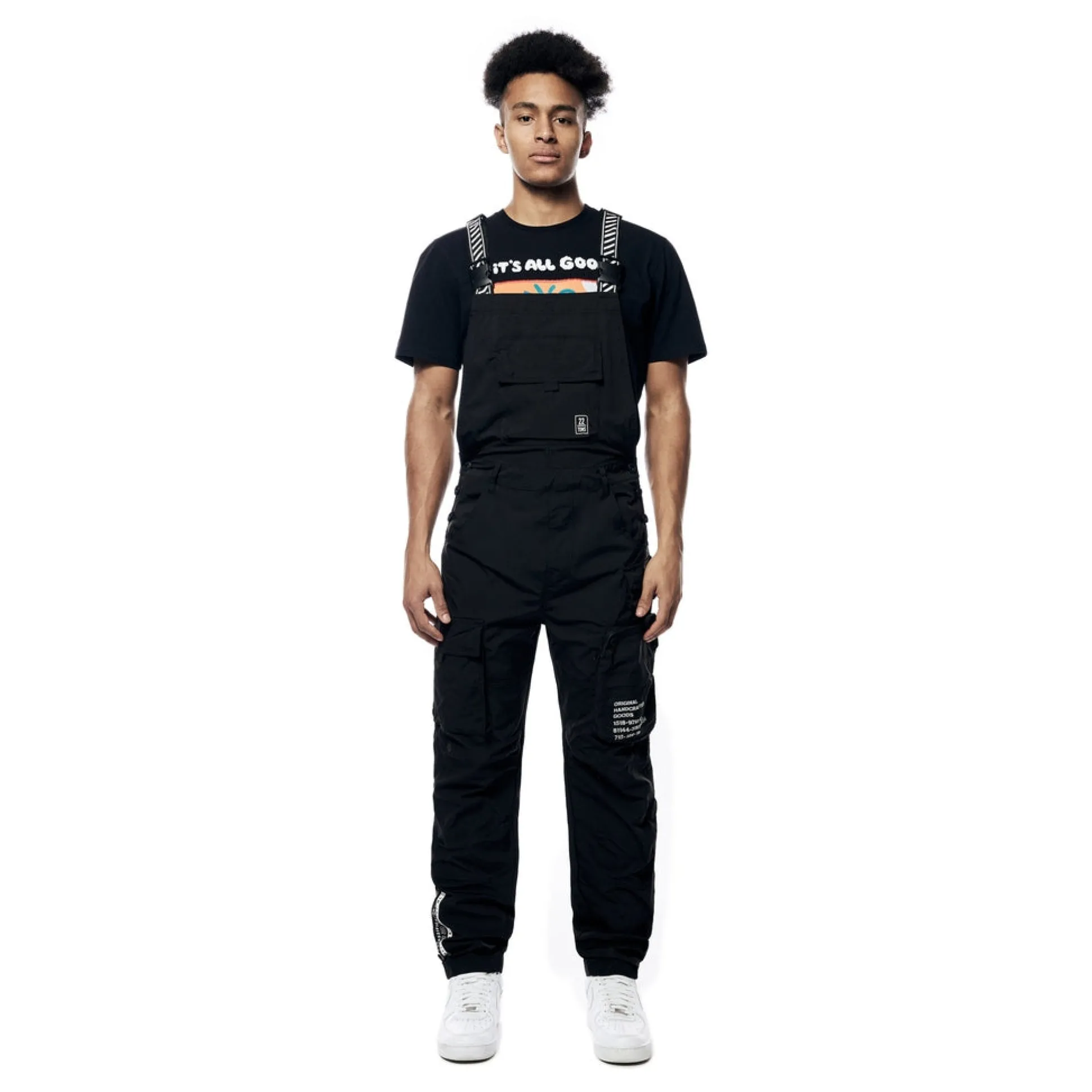 Tonal Color Block Windbreaker Utility Overalls