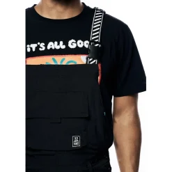 Tonal Color Block Windbreaker Utility Overalls
