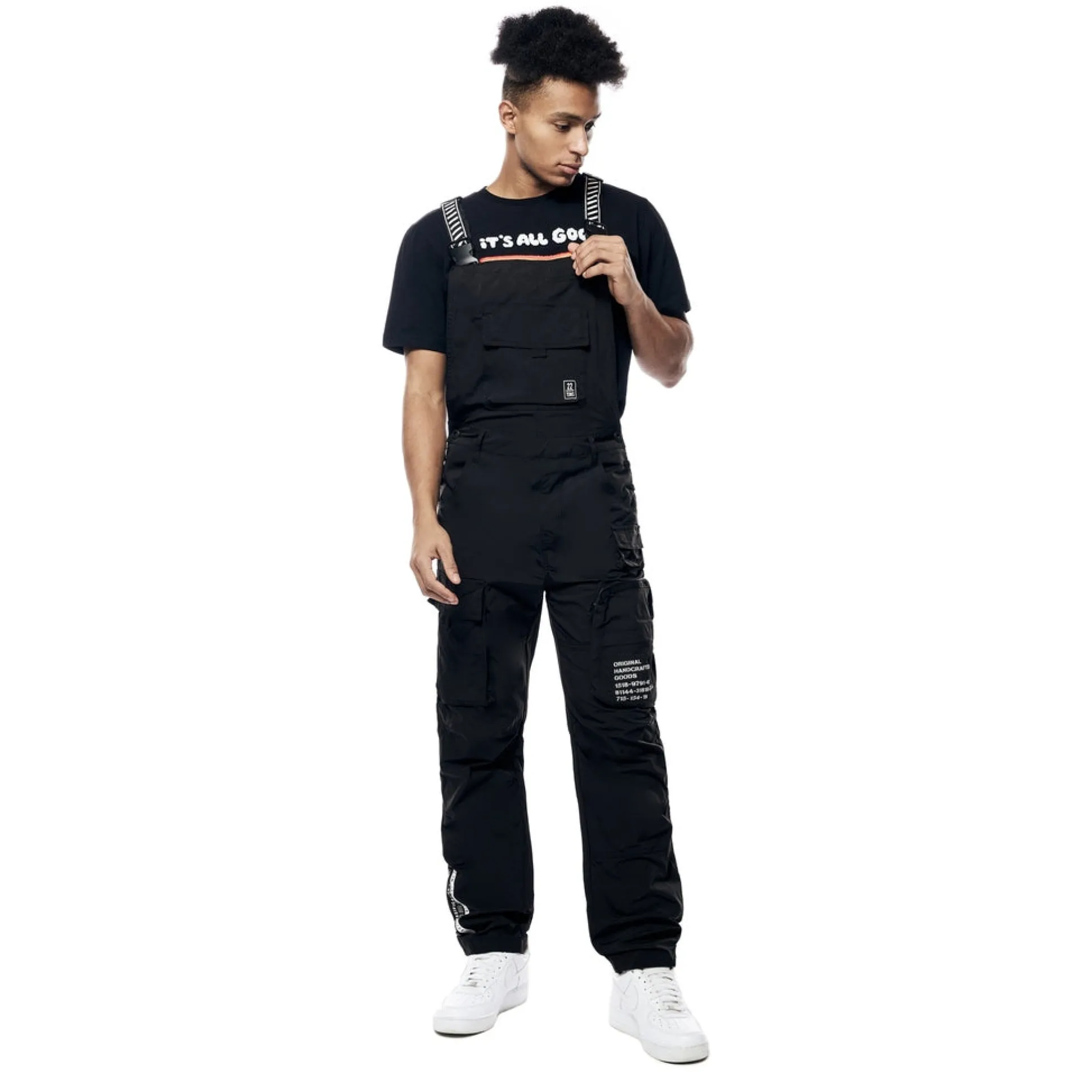 Tonal Color Block Windbreaker Utility Overalls