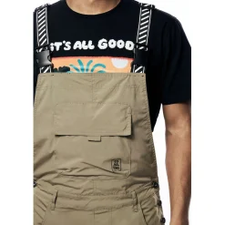 Tonal Color Block Windbreaker Utility Overalls