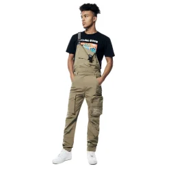Tonal Color Block Windbreaker Utility Overalls