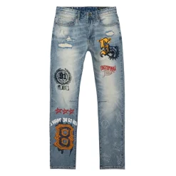 Varsity Slim Tapered Denim Jeans