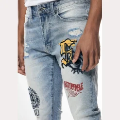 Varsity Slim Tapered Denim Jeans