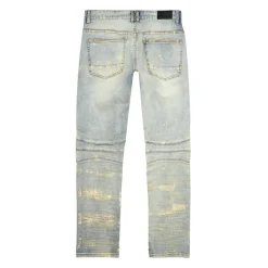 Waxed Zipper Moto Jeans